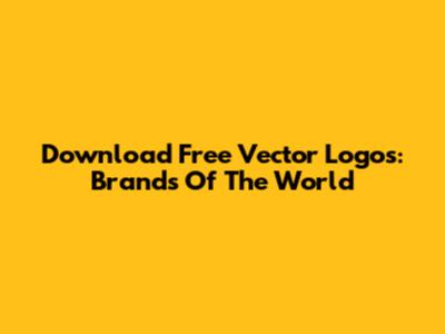 Download Free Vector Logos: Brands Of The World