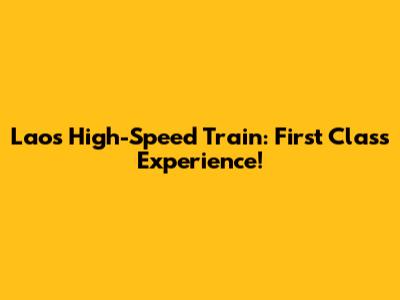 Laos High-Speed Train: First Class Experience!